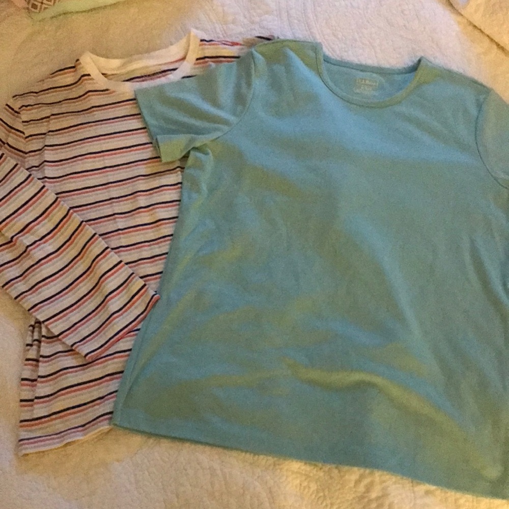 LL Bean two ladies shirts size medium regular 
Short sleeve and long sleeve